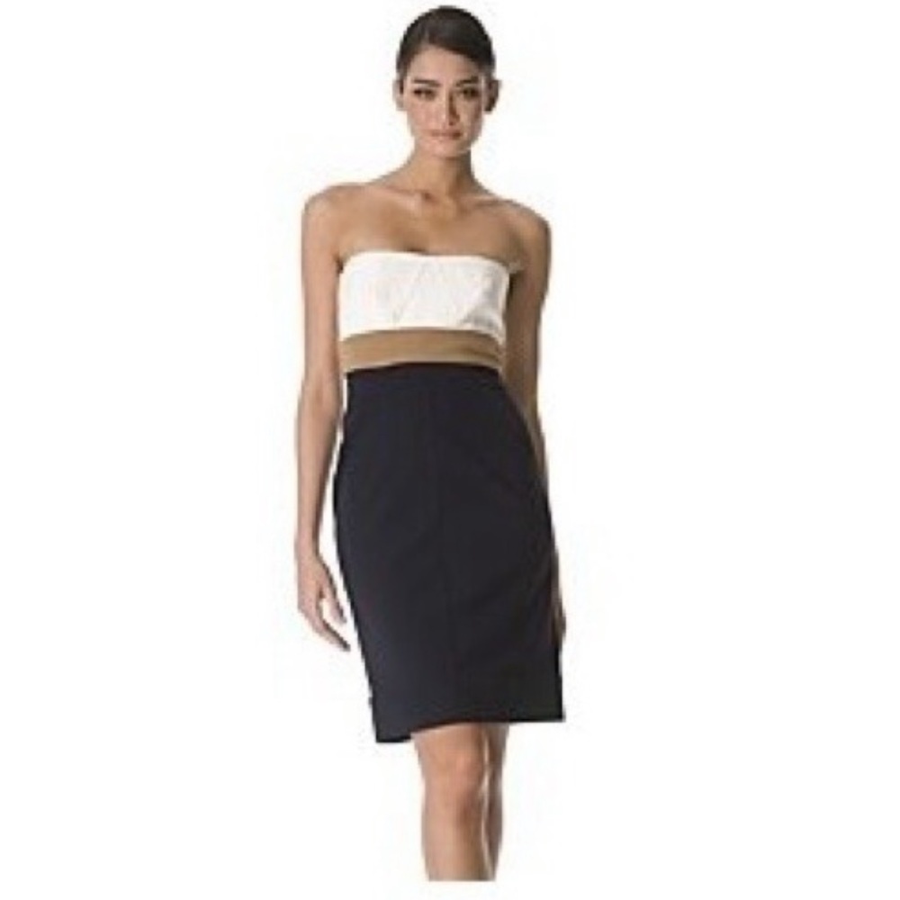 DVF Colorblock Strapless dress Size 8